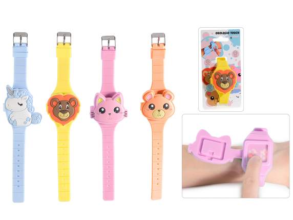 Kids silicone digital watch in card